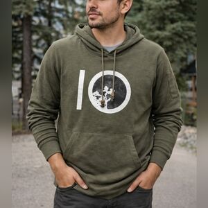 Tentree Olive Green Graphic Hoodie Size S Organic Cotton Pullover Sweatshirt